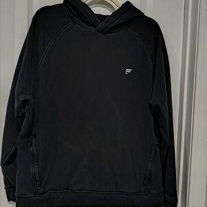 Fabletics Hoodie Mens Large Black Pullover Logo Gym Fleece Athleisure Comfort